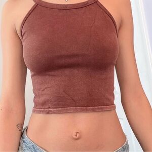 Women's Brown Halter Top